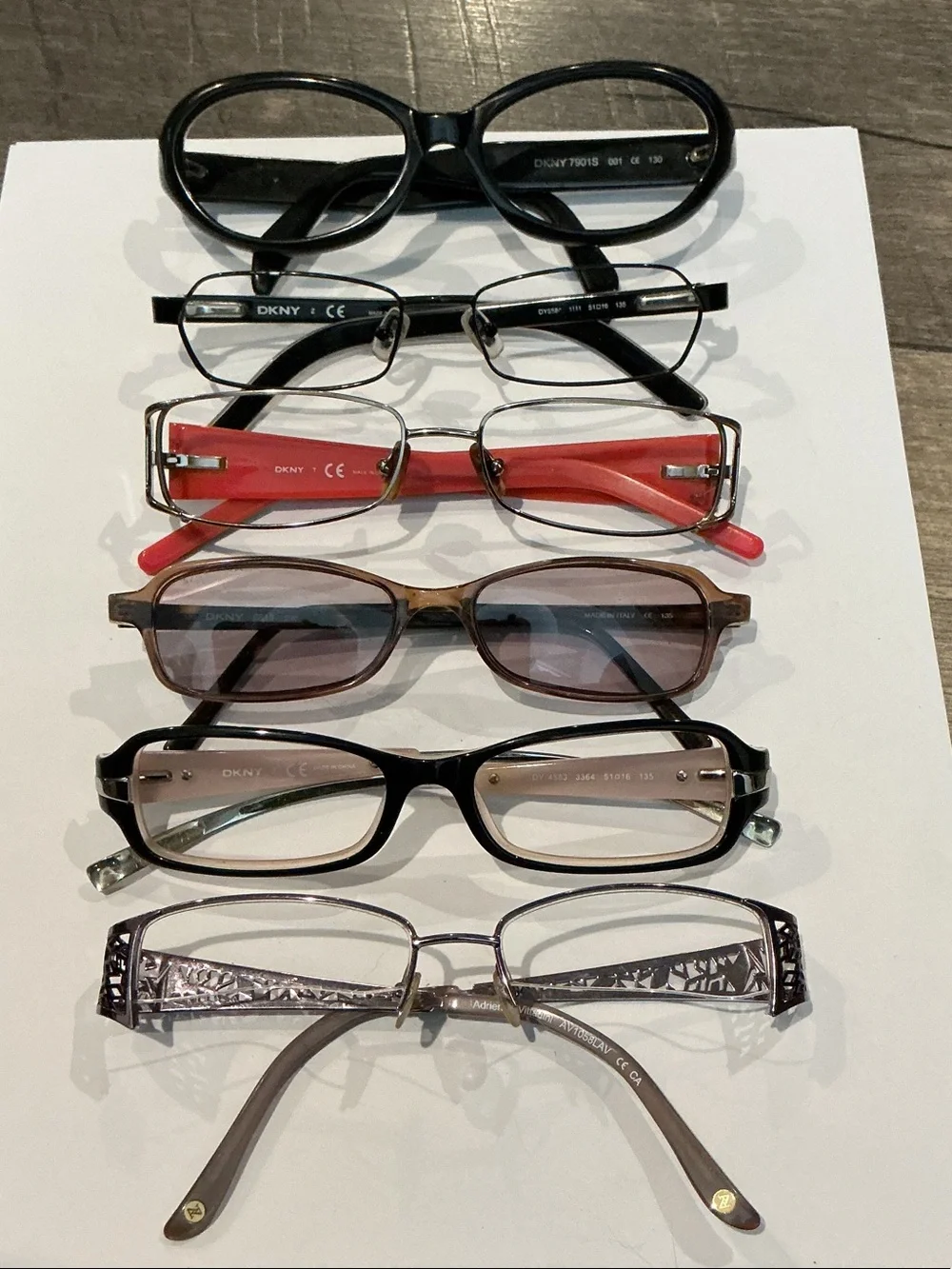 6 pairs lot authentic DKNY Donna Karen prescription designer eyeglasses frames
